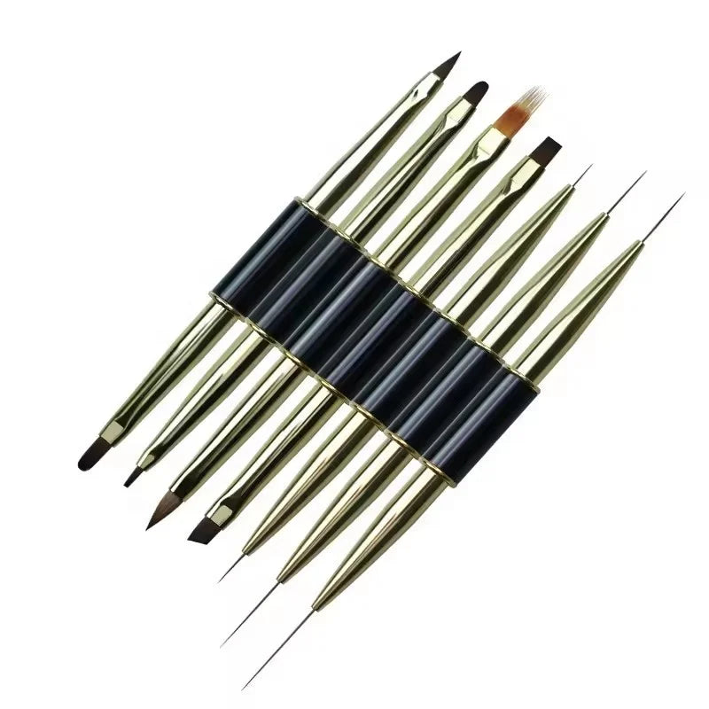 Dual End Nail Art Stripes Lines Liner DIY Painting Brush Liquid Powder Acrylic UV GEL Extension Builder French Drawing Pen