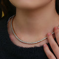 Dreamshow Luxury Iced Out Square Zircon Choker Necklace Diamond Tennis Chain Necklace Party Jewelry