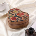 High End Cork Wood Jewelry Case Portable Travel Earring Ring Heart Jewelry Box