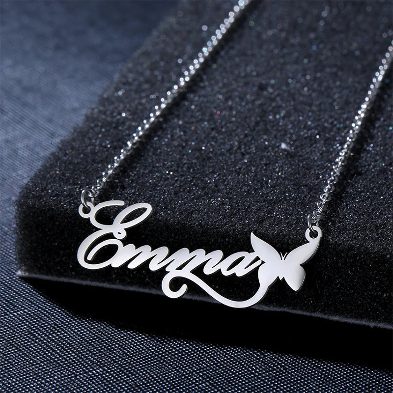 Personalized Customization Pecndant Necklace Diy Name Letter Stainless Steel Necklace