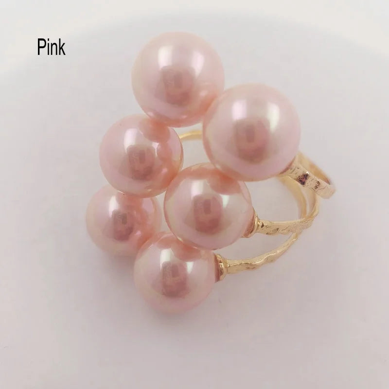 JX18 6 Pearl Ring with 15 Different Colors Adjustable Sizes Shell Pearl All Colors Available Ready to Ship Guam Hawaiian Jewelry