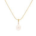 Popular Huge Natural Freshwater Pearl Pendant Necklace Titanium Steel 18K Gold-plated Beads Necklace MegaBDM