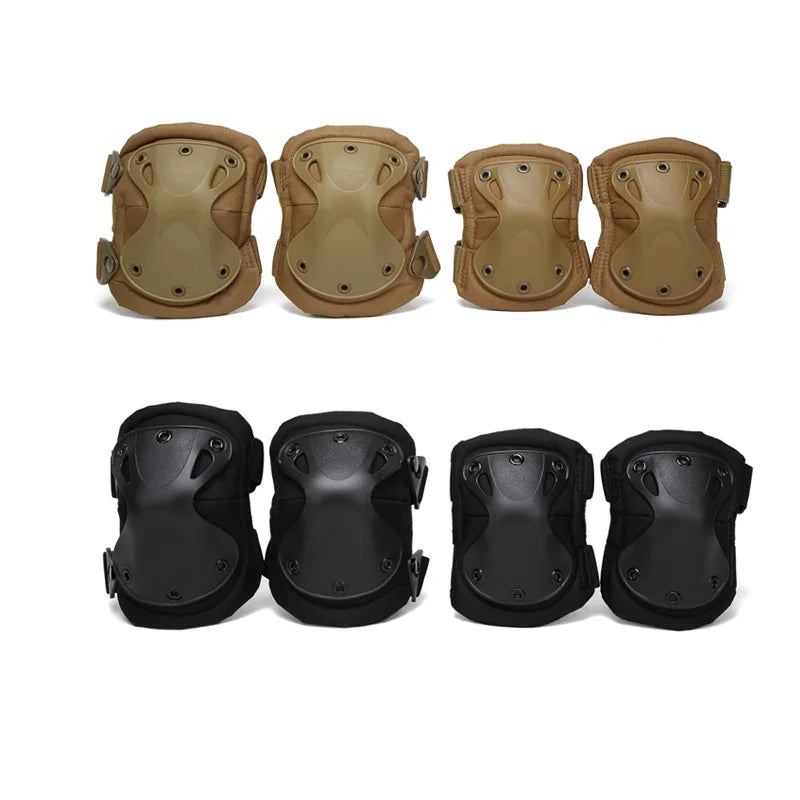 Tactical Knee and Elbow Protective Pads Sets Advanced Tactical Gear Set for Airsoft Paintball Hunting Skate Outdoor