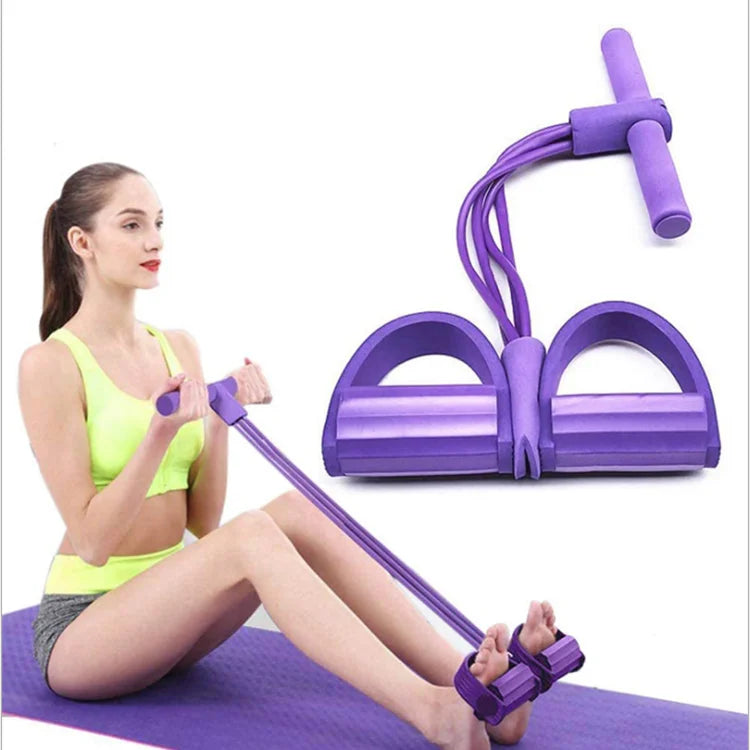 Multifunctional Home Fitness Machine for Yoga Sit-ups Four-tube Pedal Leg Tension Band TPE Loop Material Comfortable & Durable