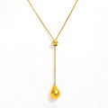 Joolim Snake Chain Pull-out Type Adjustable Waterdrop Pendant Necklace Stainless Steel Lariat Necklace Jewelry Wholesale