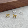 SC Popular Fashion S925 Sterling Silver Bowknot Earrings Cute Bow Stud Earrings for Teen Girls