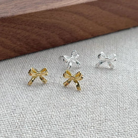 SC Popular Fashion S925 Sterling Silver Bowknot Earrings Cute Bow Stud Earrings for Teen Girls