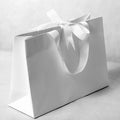 OEM Custom Luxury Craft Paper Bags with Silk Ribbon Bow Handle Private Logo Printed Gift Packaging Shopping Bag Art Gift Paper