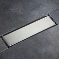 Stainless Steel Rectangle Shower Floor Drain Brushed Bathroom Floor Drain Linear for Home Apartment
