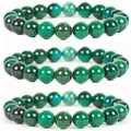 Chrysocolla  Round Elastic 8mm Wholesale Bead Diabetes Relief Green Natural Gemstone Stone Bracelets Bracelet With Rope