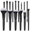 Custom Brand Eco-Friendly Professionalized Makeup Brushes Cruelty-Free Private Logo 15pcs Black Makeup Brush Set for Concealer