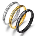 Keepfuckinggoing Inspirational Stainless Steel Fashion Ring Personalized Couple Jewelry for Birthday Hand Accessories