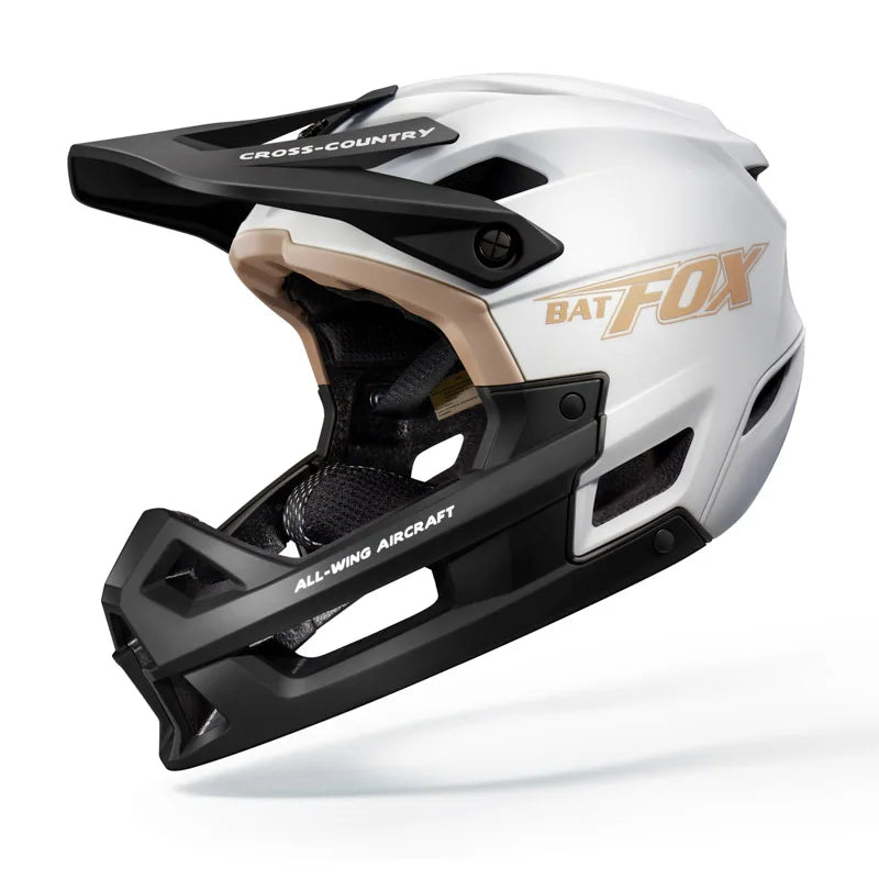 BATFOX Full Face Helmet CE EN1078/CPSC/ASTM Compliant PC+EPS Material Integrally-Molded for Downhill Mountain Bike Riding