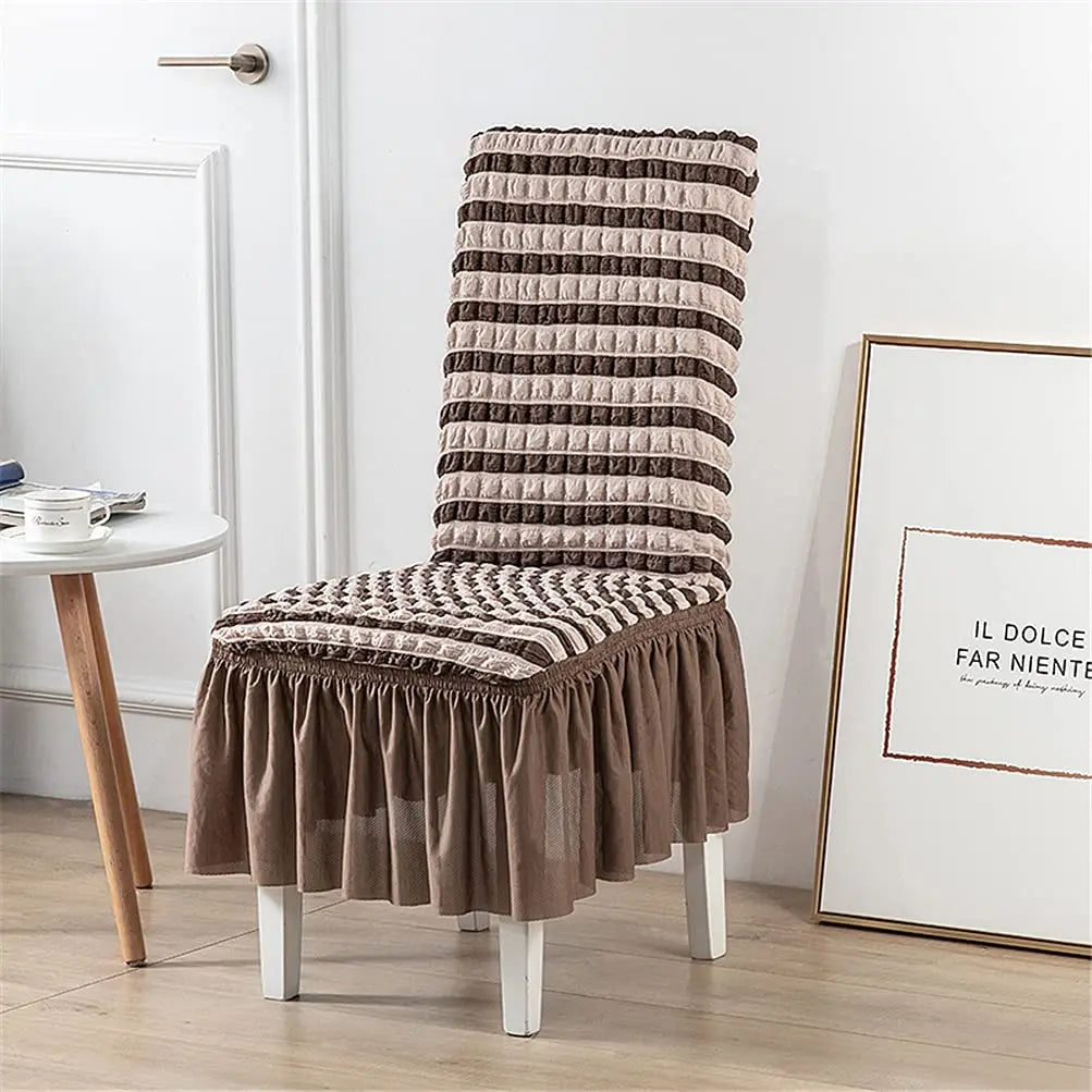 Spandex Bubble Lattice Chair Protector Removable Stretch Dining Room Chair Slipcovers Elastic Dining Chair Cover
