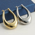 New Design High Polish Gold Plated Stainless Steel Water Drop Clip on Hoop Earring for Women