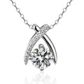 OAHLAN Fashion Jewelry 1ct Round Cut VVS1 Moissanite Letter Pendant 925 Sterling Silver Necklaces for Women Ladies
