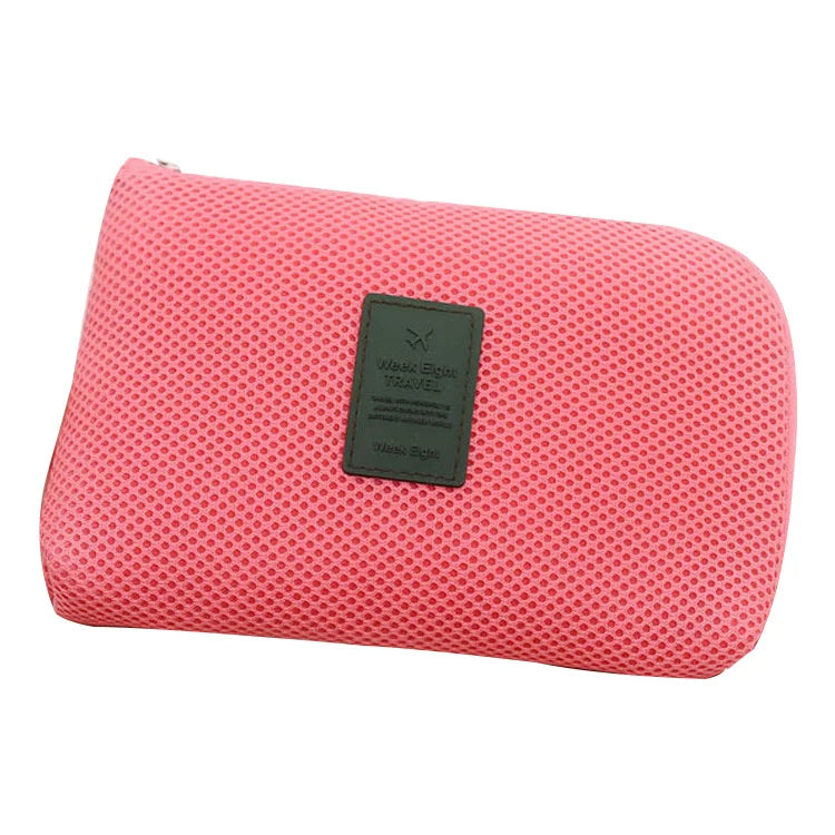 Cable Digital Product Organizer Bag Custom Mesh Makeup Cosmetic Bag With Personalized Logo Travel Storage Promotional Gift Bag