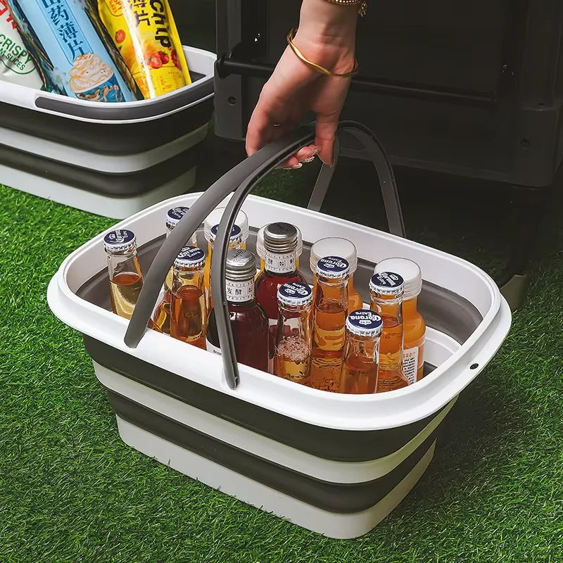 Eco Friendly Folding Portable Laundry Basket Hamper Organizer Cleaning Tool Storage Tote Pop up Collapsable Water Bucket