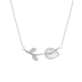 DUYIZHAO Fine Jewelry Necklaces 925 Silver Chalcedony Tulip Necklace Female Summer Ins Style Niche Flower Collarbone Chain