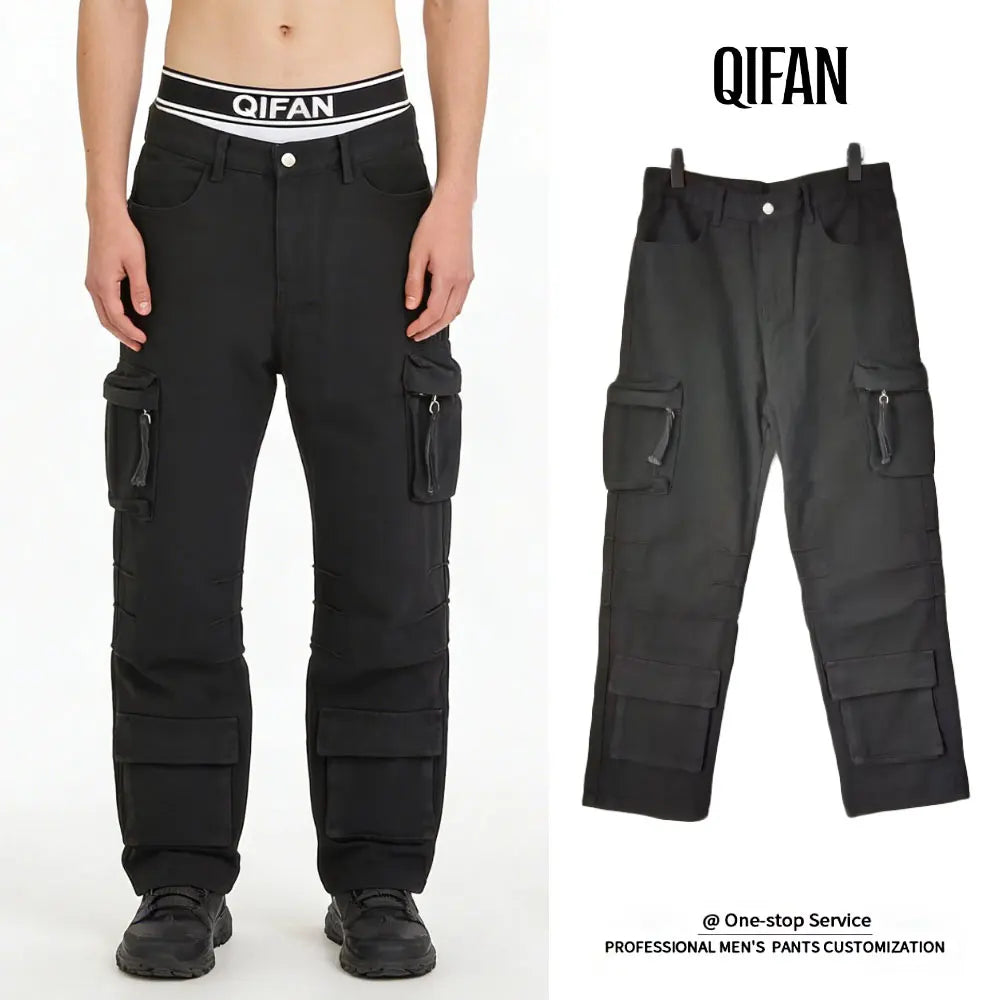 Custom Cargo Pants for Men 8 Pockets Twill Canvas Utility Bottom Trousers Working Clothes