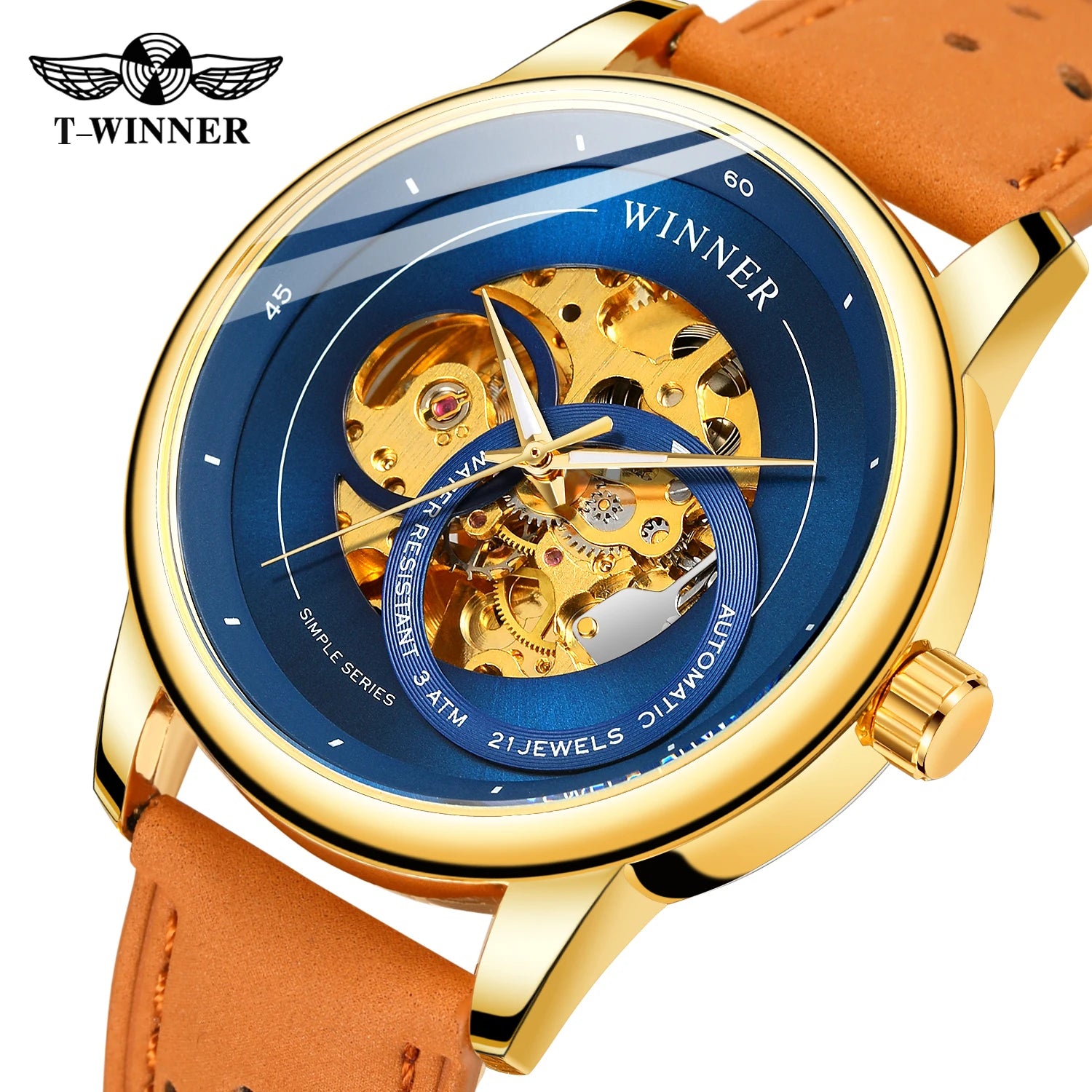 New Trend 2023 T-WINNER Popular Montre Homme Gold Men's Sport Automatic Watch Wrist