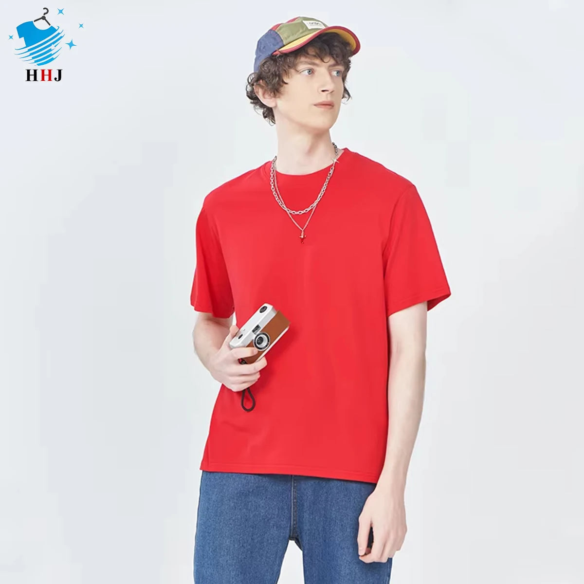 Large Quantity Excellent Price! 220g Combed Compact Siro Spinning Men's Short-Sleeved T-Shirt Blank Excellent for Creative