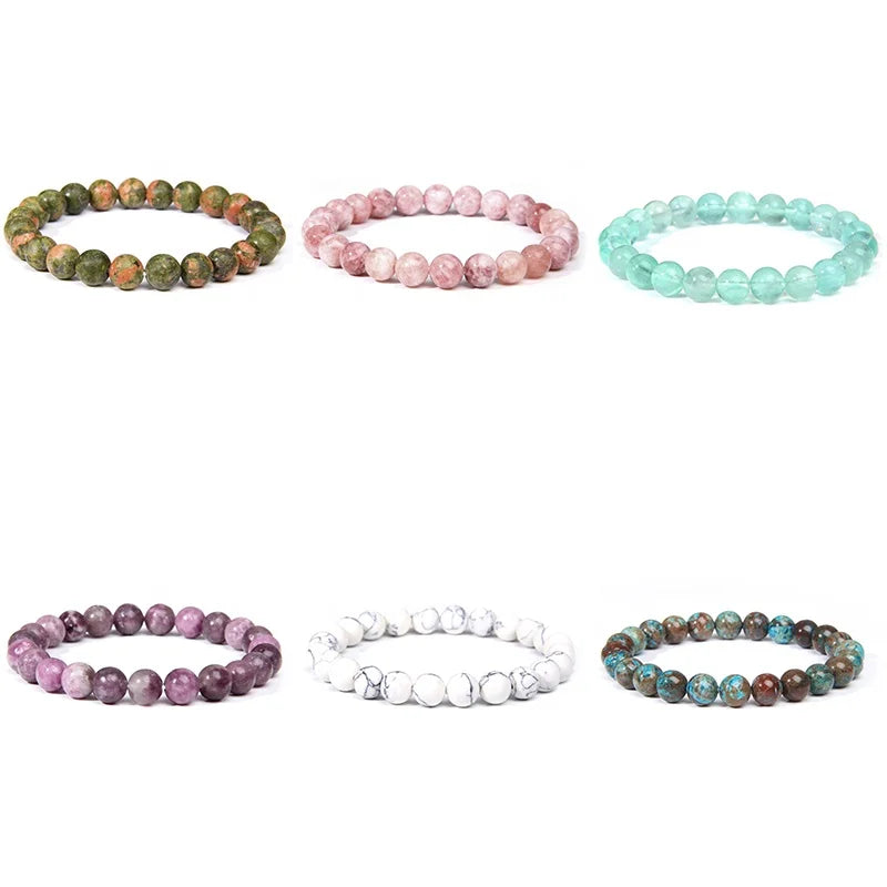 Women Popular Multiple Colour Sun Stone Anti-fatigue Vintage Natural Stone Bracelet