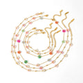 Women's Stainless Steel Beaded Flower Necklace Bracelet Anklet Fashion Colorful Beads for Wedding Party Anniversary-Summer
