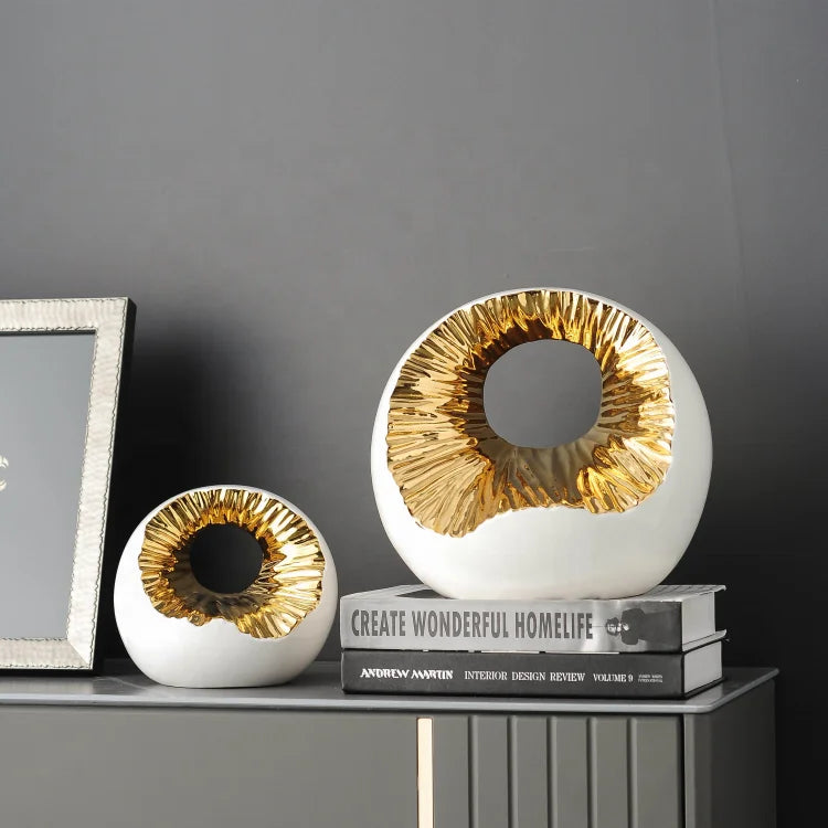 Chinese Manufacturer Office Desktop Broken Round Ceramic Ornament Home Luxury Decor Accessories
