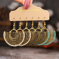 3Pcs/Set Vintage Silver Color Bell Dangle Earrings Boho Indian Heart Flower Beads Dangle Earrings Women's Jhumki Jewelry