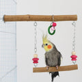 Natural Wood Parrot Swing - Tiger Print Phoenix Birdcage Hanging Ring Bridge Swing Pet Bird Toy Accessories