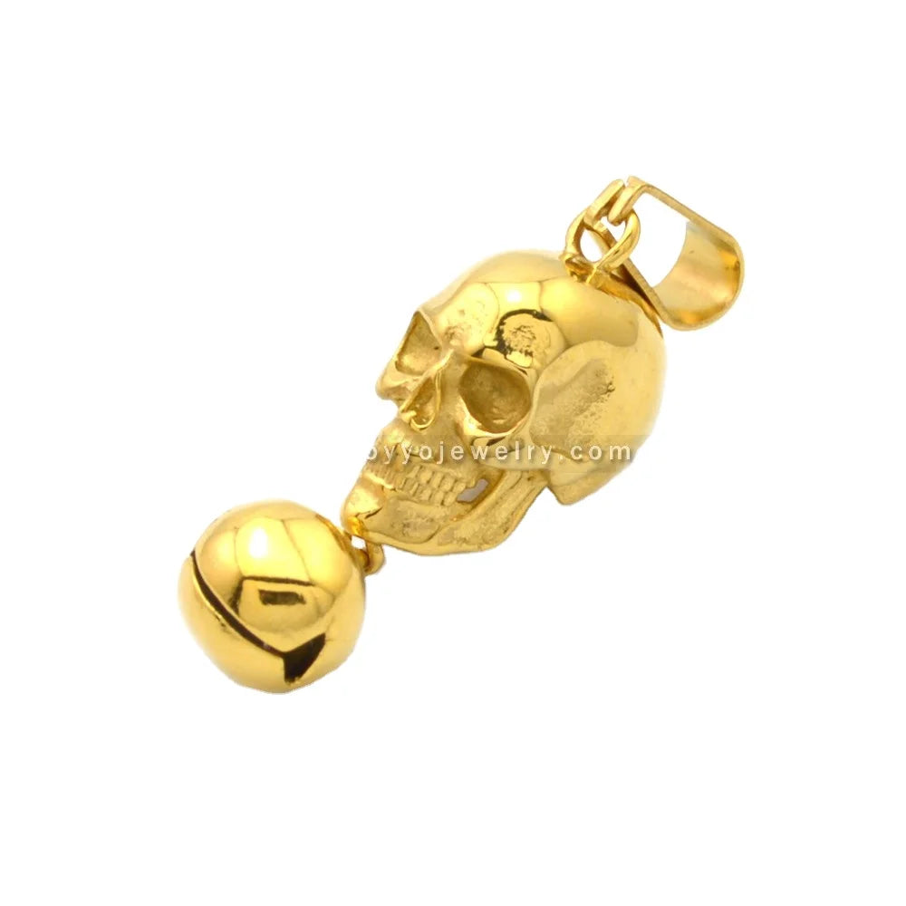 Custom Design Stainless Steel Initial Pendants 14K Gold Skull Bell Om Pendant Jewelry Initial Pendants Initial Pendants Initial