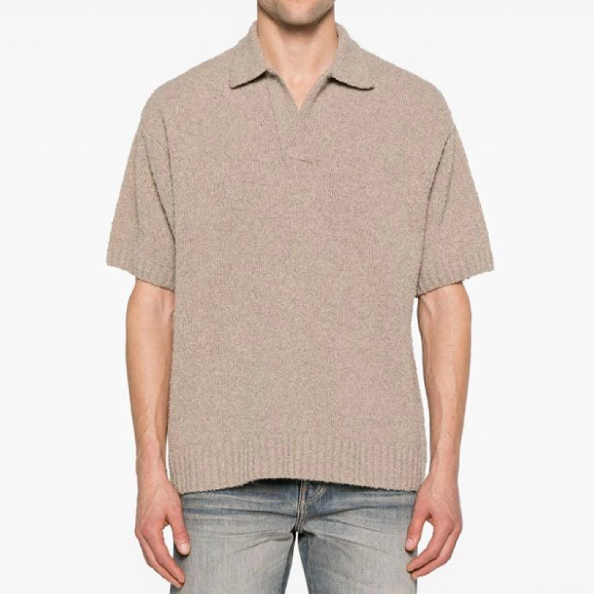 Factory Wholesale Custom Men Stripe Color Block Pattern Rugby Polo Short Sleeve Sweater