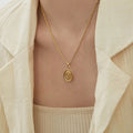 2022 Trendy Minimalist Sunflower Necklace 18K Gold Plated Twist Chain Tournesol Fleur Collier Flower Pendant Necklace for Girl