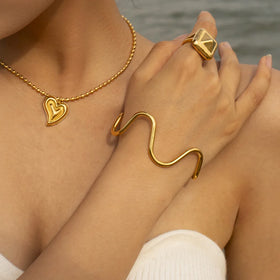 New Trendy Metal Gold Jewelry Gift 18K Gold Plated Stainless Steel Round Zircon Layered Bracelets for Women
