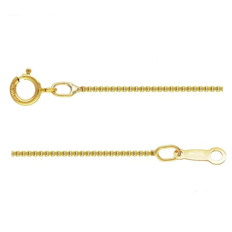 1/20 14K Stamped Pure Gold Filled Box Chain Necklace 0.85MM/0.75MM Necklace Chain Fine Jewelry Body Chain Online Wholesale