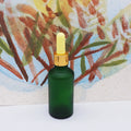 Frosted Green Serum Glass Bottle 15ml with Gold Dropper Lid