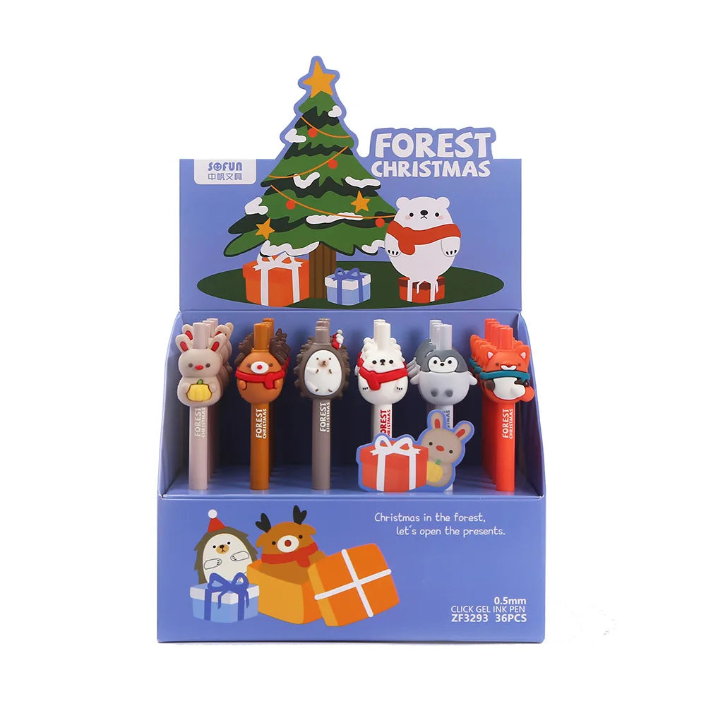 Cute Cartoon Christmas Day Animal Styling Pen Creative Silicone Student Stationery Gel Pen Pencil