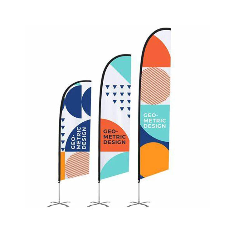 HOT SALE Custom Printed Custom Size CMYK Color Polyester Beach Flags Teardrop Flag Banner Aluminum Flagpole Flying Promotional
