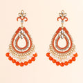 2024 Wholesale Vintage Jewelry Antique Silver Orange Beaded Dangling Earring Mirror Earrings Women Retro Boho Jewelries Women
