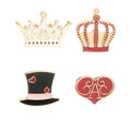 Cartoon Cute Hat Crown Heart Metal Enamel Badge Pin