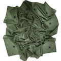 Custom Logo Black Star Pattern Printing Green Color Square Head Hijab Cotton Silk Scarf 90 X 90