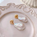 E1070 DIY Natural Freshwater Pearl Charm Earrings Mounting Accessory 925 Sterling Silver Gold Plated  Jewelry for Women