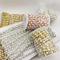 SINRONG Water Diamond Pearl Wedding Waist Chain Metal Welding Decoration Retro Flat Back Pattern Water Diamond