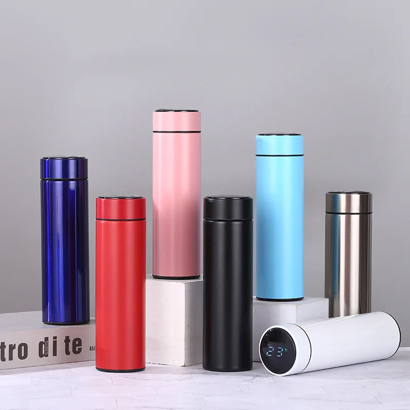 Custom Logo 304 Stainless Steel Insulated Vacuum LED Temperature Water Bottle Vacuum Thermos Smart Stainless Steel Water Bottle