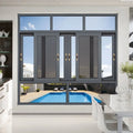 TOMA Modern Aluminum Alloy Sliding Doors and Entry Window Simple Glass With Security Design Nylon Screen Netting