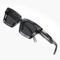 DOISYER Luxury Retro Rectangle Sunglasses Customized Fashionable Thick Acetate Polarized Lenses Blue/Red for Men Women Pilot