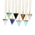 Wholesale Crystal Lapis Lazuli Jade Rose Quartz Triangle Gemstone Pendant Triangle Stone Pendants for Necklace