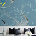 YKEAX 318 Custom Chinoiserie Floral 3D Mural Wallpaper Modern Botanical Design for Soundproof Waterproof Parlour Wall Decoration