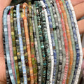Wholesale Cylinder Shape Natural Stone Beads 4x4mm Jade Jasper Quartz Crystal Tube Spacer Beads for Jewelry Making